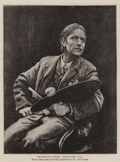 Profesor Hubert Herkomer, RA (litho) od English School