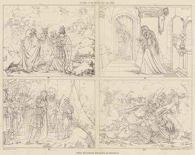 Sketches of Macbeth profesora Retzsche (rytina) od English School