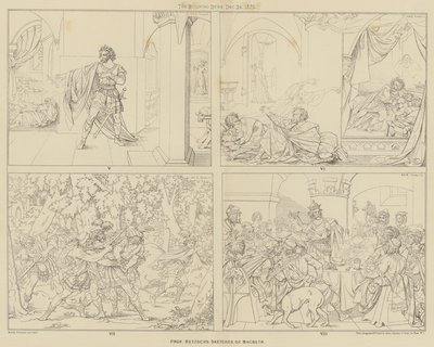 Sketches of Macbeth profesora Retzsche (rytina) od English School