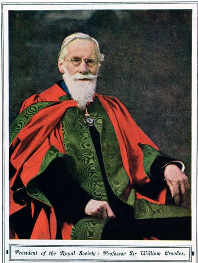 Profesor Sir William Crookes (1832-1919) z Illustrated London News, květen 1914 od English School