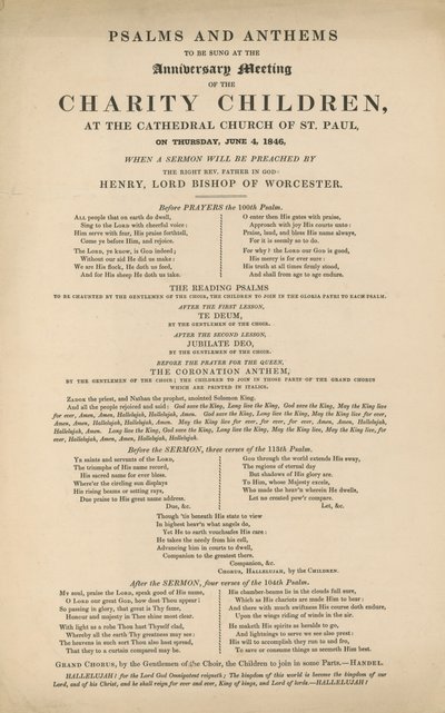Program žalmů a hymen od English School