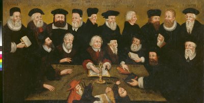 Protestantští reformátoři, cca 1654 (olej na panelu) od English School