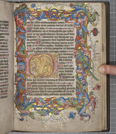 Žaltář s kalendářem použití Sarum, Fol 82 recto, c.1425-75 (inkoust, barva a zlato na pergamenu) od English School