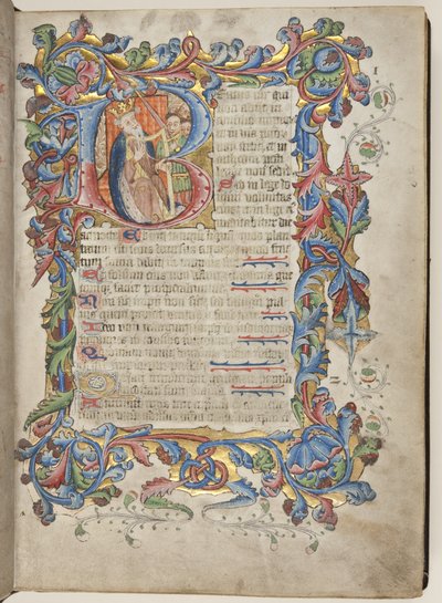 Žaltář s kalendářem použití Sarum, cca 1425-75 (inkoust, barva a zlato na pergamenu) od English School