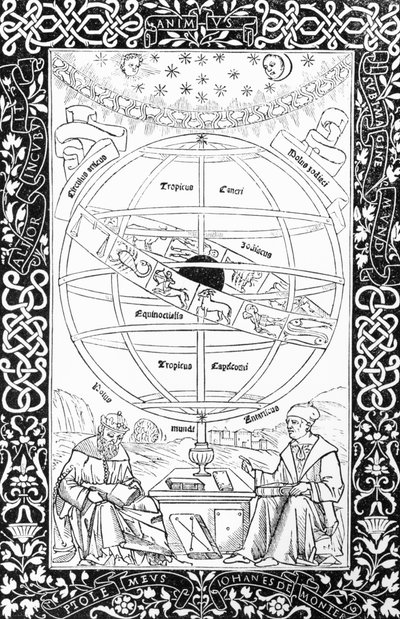 Ptolemysův systém, ilustrace z knihy Věda a literatura středověku a renesance, autor a rytec Paul Lacroix, 1878. od English School