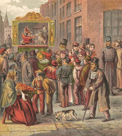 Punch a Judy show na ulici od English School