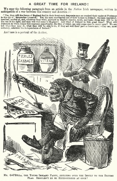 Punch cartoon: Skvělý čas pro Irsko! irský nacionalismus (rytina) od English School