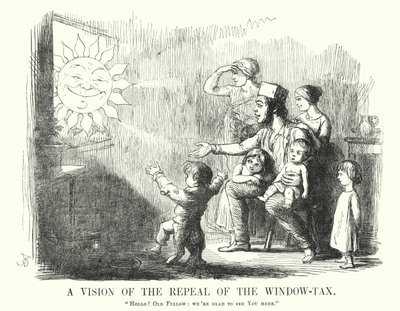 Punch cartoon: A Vision of the Repeal of Window Tax (rytina) od English School