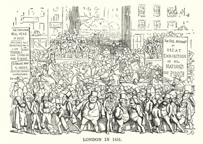 Punch cartoon: Londýn v roce 1851 (rytina) od English School