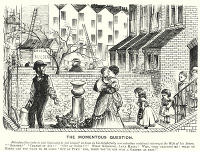 Punch cartoon: The Momentous Question (rytina) od English School