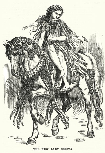 Punch cartoon: The New Lady Godiva (rytina) od English School