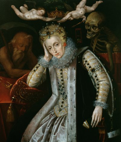 Královna Alžběta I. (1538-1603) ve stáří, kolem roku 1610 od English School