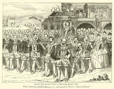 Návštěva královny Alžběty v Hunsdon House, 1571 od English School