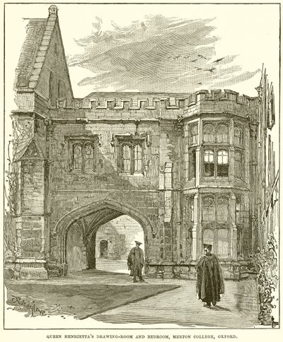 Přijímací pokoj a ložnice královny Henrietty, Merton College, Oxford od English School