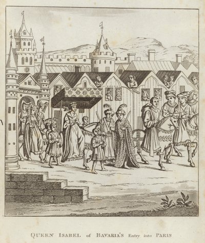 Královna Isabella Bavorská Vstup do Paříže od English School