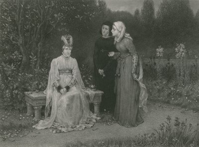 Královna Isabella a její dámy, král Richard II od English School