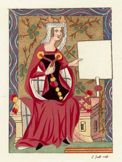 Královna Matilda, první manželka krále Jindřicha I. (barevná rytina) od English School