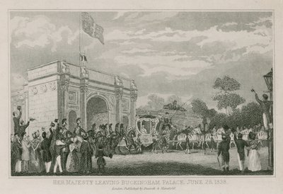 Královna Viktorie opouští Buckinghamský palác, 28. června 1838 od English School