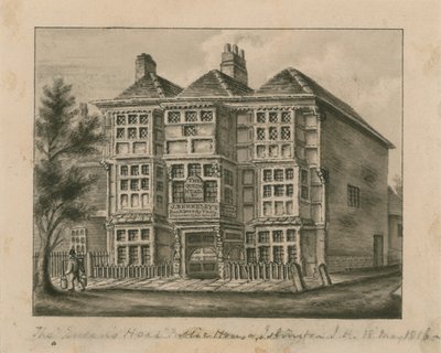 Queens Head, Islington (wc na papíře) od English School