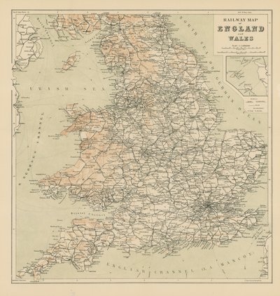 Železniční mapa Anglie a Walesu od English School