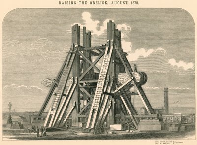 Vztyčení obelisku, srpen 1878 od English School