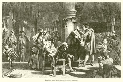 Čtení Bible v St Pauls v Londýně od English School