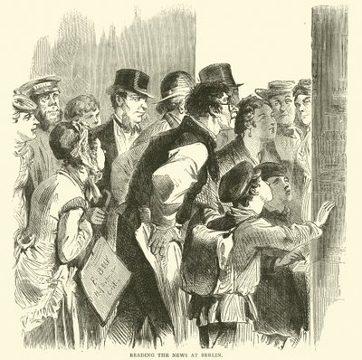 Čtení zpráv v Berlíně, listopad 1870 od English School
