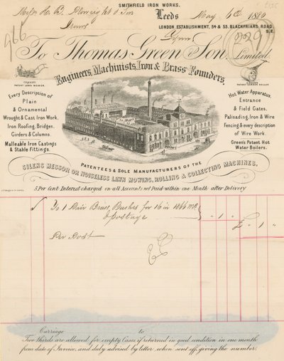 Potvrzení pro Thomas Green & Son Limited od English School