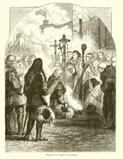 Přijetí Jakuba II. v Dublinu od English School
