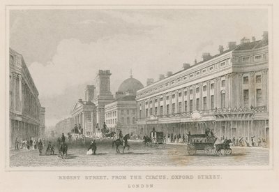 Regent Street, z The Circus, Oxford Street, Londýn od English School