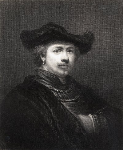 Rembrandt Harmens van Rijn (1606-69) z „Galerie portrétů“, vydané v roce 1833 od English School