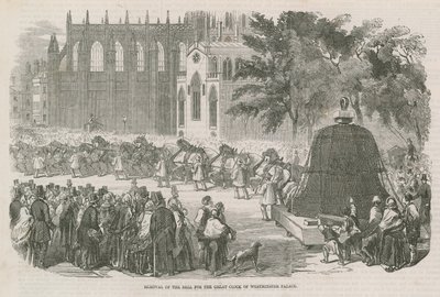 Odstranění zvonu pro Velké hodiny Westminsterského paláce od English School