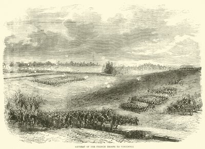 Ústup francouzských jednotek do Vincennes, prosinec 1870 od English School