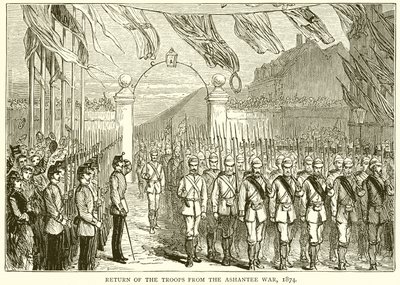 Návrat vojsk z války v Ashantee, 1874 od English School