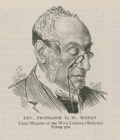 Reverend profesor DW Marks, hlavní ministr synagogy v západním Londýně (reformní). od English School