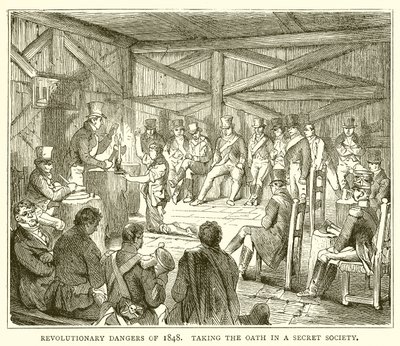 Revoluční nebezpečí roku 1848. Složení přísahy v tajném spolku od English School