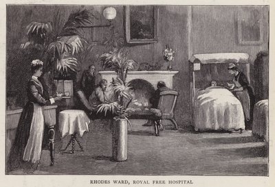 Rhodes Ward, Royal Free Hospital, Londýn (litho) od English School