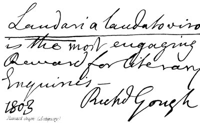 Richard Gough, (antikvariát) od English School