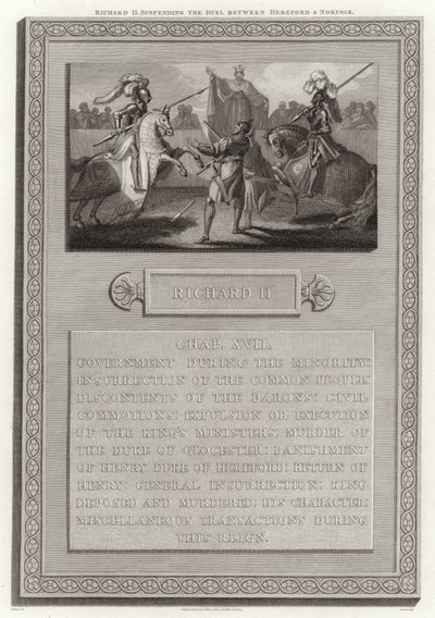 Richard II Pozastavení souboje mezi Herefordem a Norfolkem od English School
