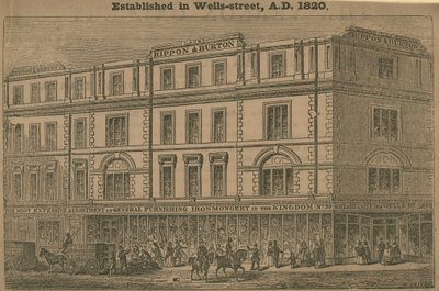 Rippon a Burton, obchodní dům, založený 1820 od English School