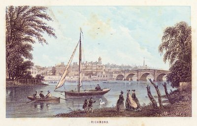 Řeka Temže: Richmond (barevná rytina) od English School