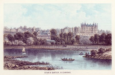 River Thames: Star and Garter, Richmond (barevná rytina) od English School