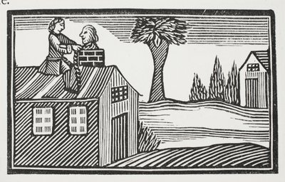 Loupež domu o slaninu, ilustrace z Chap-books of the Eighteenth Century od Johna Ashtona, hospoda. 1882 od English School