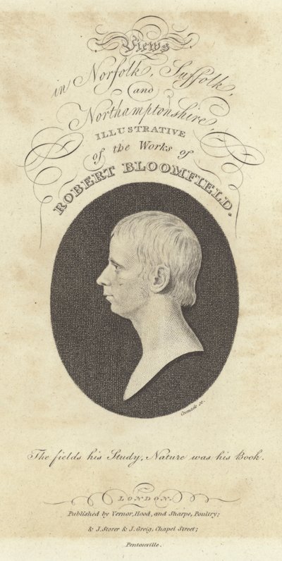 Robert Bloomfield, básník, portrét (rytina) od English School