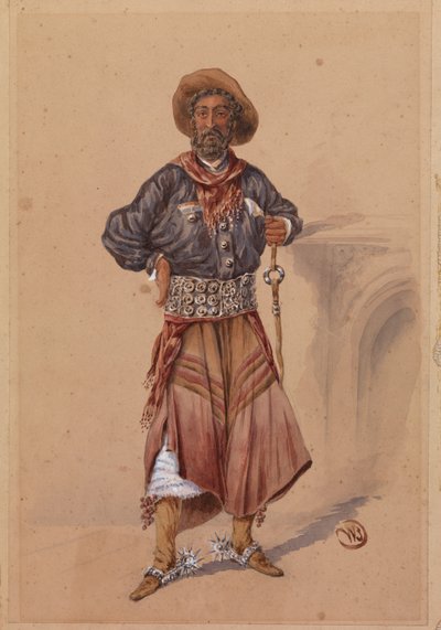 Robert Bontine Cunninghame Graham, cca 1890 (wc na papíře) od English School