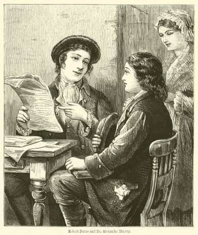 Robert Burns a Dr Alexander Murray (rytina) od English School