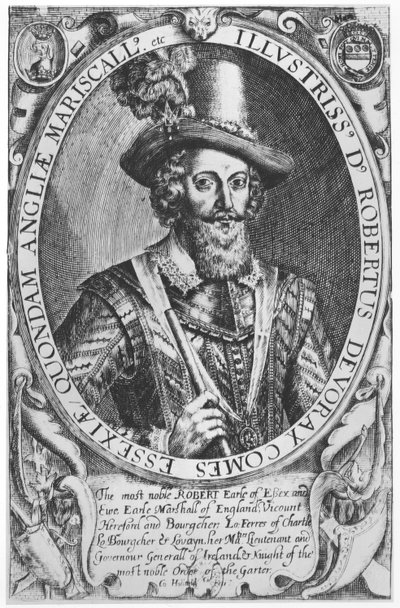 Robert Devereux, 2. hrabě z Essexu (rytina) od English School
