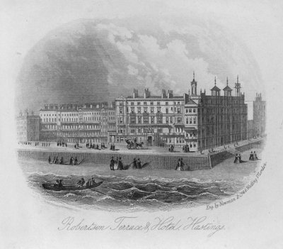 Robertson Terrace and Hotel, Hastings (rytina) od English School