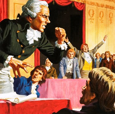 Robespierre mluví jménem hladovějících lidí v Paříži od English School