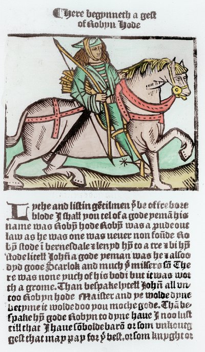 Robin Hood (později zbarvení) od English School